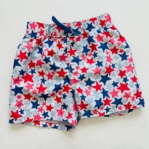 RuggedButts Red White & Blue Star Swim Trunks Boys 3T VGUC